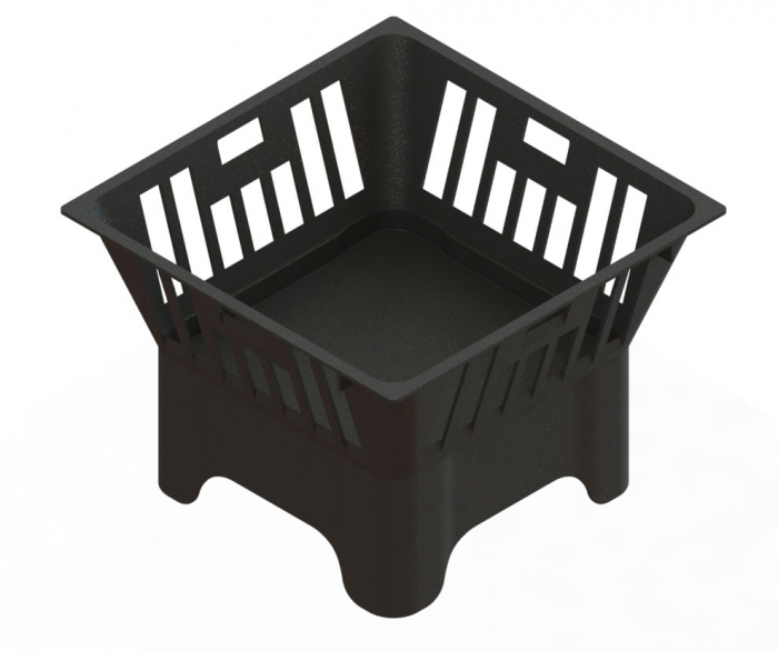 Cos parafrunzar din polipropilena model EASY negru pentru camin patrat 250x250 - Vodaland gama Drain [1]