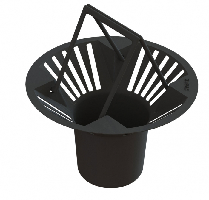 Cos parafrunzar din polipropilena model EASY negru pentru camin rotund - Vodaland gama Drain [1]