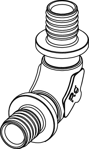 Cot TECEflex din bronz Ø 25 mm - optimizat la pierdere de presiune [2]