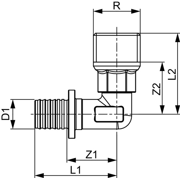 Cot TECEflex din bronz Ø 32 x 1" FE [3]