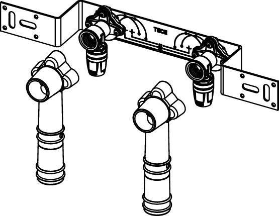 Unitate pentru montaj TECElogo-Push izolata fonic, 2 coturi incluse, Ø 16 x 1/2" FI [3]