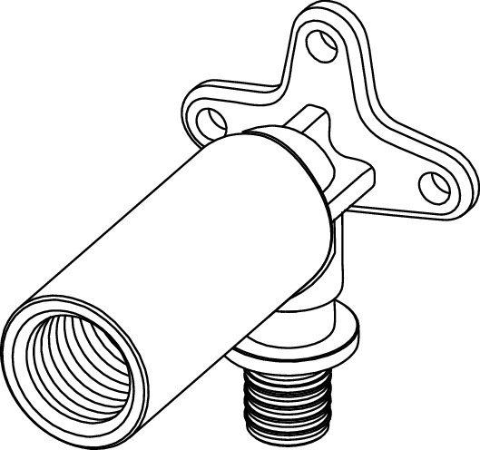 Cot lung TECEflex din bronz, cu fixare pe perete, Ø 16 x 1/2" FI [2]