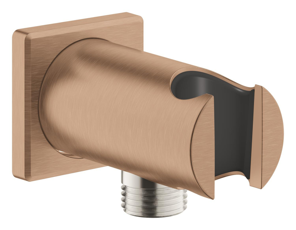 Cot de iesire Grohe Rainshower dus cu suport, montare pe perete, universal, filet tata, suport, cupru mat [3]
