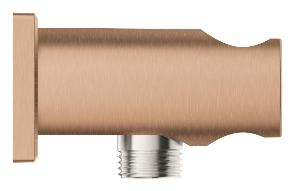 Cot de iesire Grohe Rainshower dus cu suport, montare pe perete, universal, filet tata, suport, cupru mat [4]