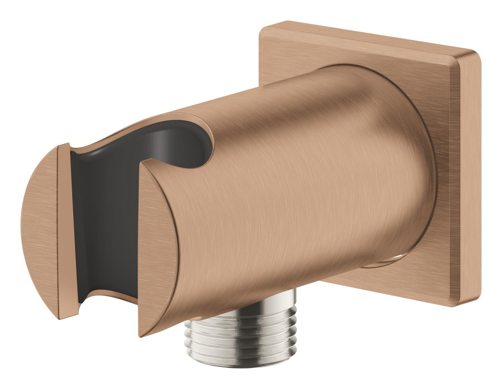 Cot de iesire Grohe Rainshower dus cu suport, montare pe perete, universal, filet tata, suport, cupru mat [5]