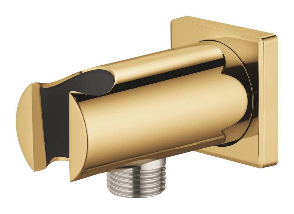 Cot de iesire Grohe Rainshower dus cu suport, montare pe perete, universal, filet tata, suport, auriu lucios [4]