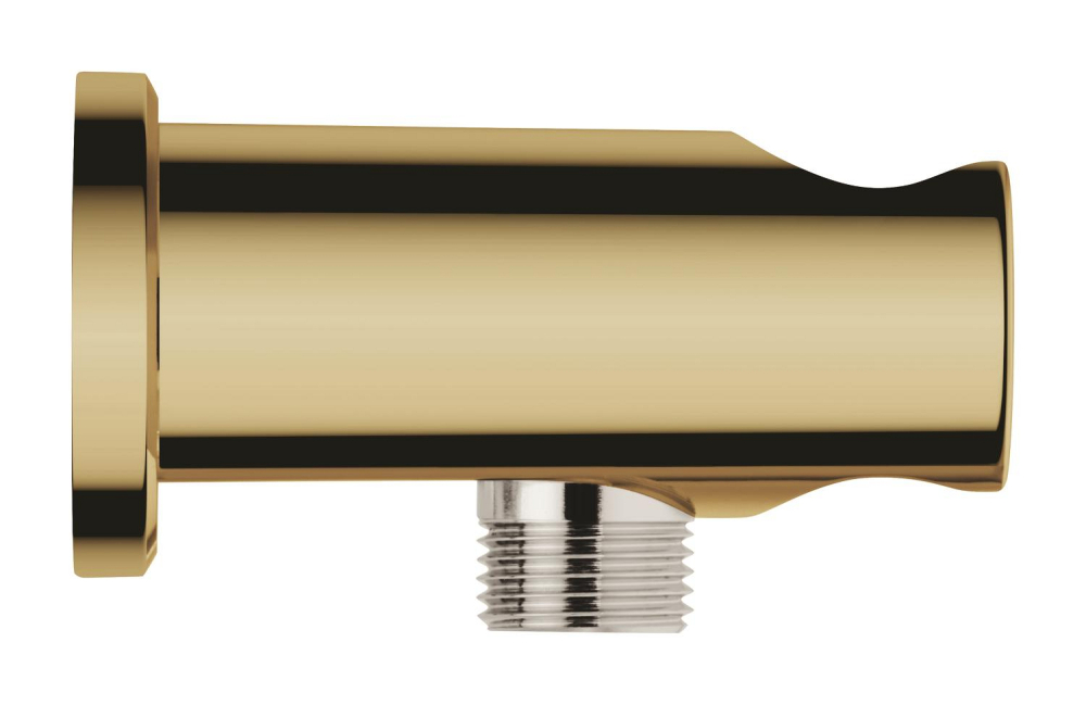 Cot de iesire Grohe Rainshower dus cu suport, montare pe perete, universal, filet tata, suport, auriu lucios [4]