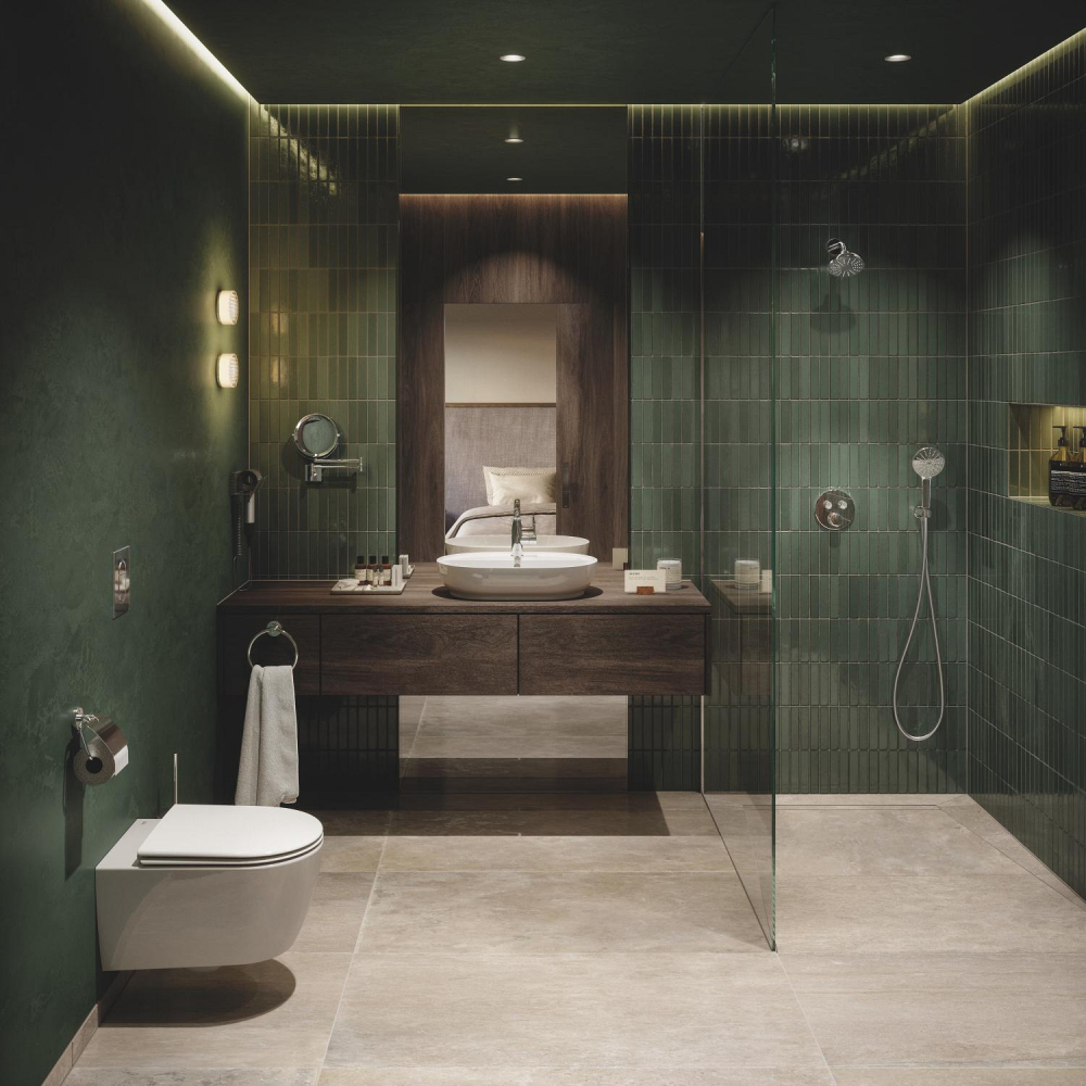 Cot de iesire Grohe Rainshower dus cu suport, montare pe perete, universal, filet tata, suport, crom [7]