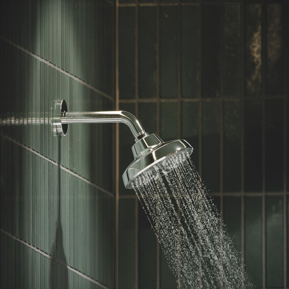 Cot de iesire Grohe Rainshower dus cu suport, montare pe perete, universal, filet tata, suport, crom [6]