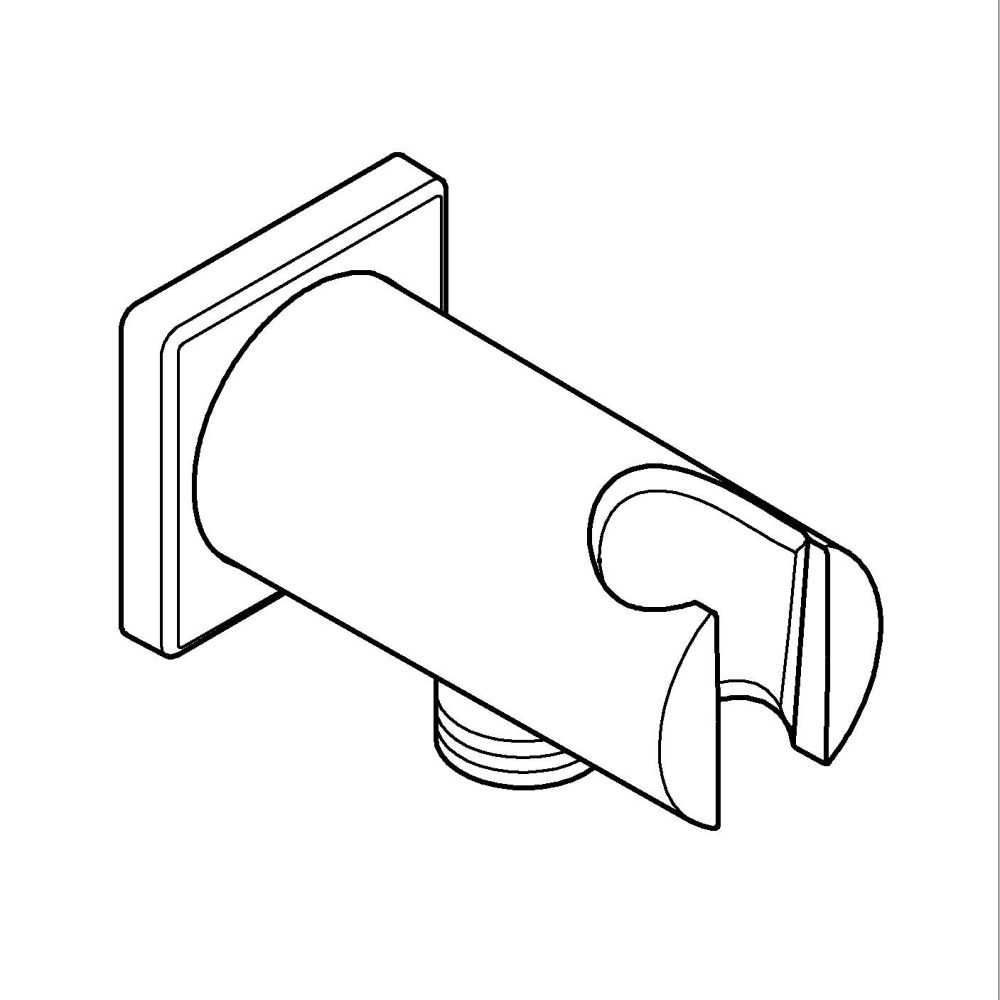 Cot de iesire Grohe Rainshower dus cu suport, montare pe perete, universal, filet tata, suport, cupru lucios [4]