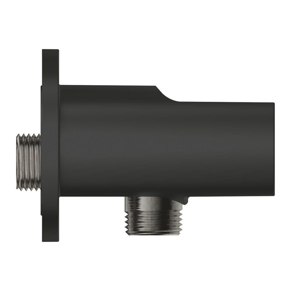 Cot de iesire Grohe Tempesta, 1/2", cu suport para dus integrat, negru [2]