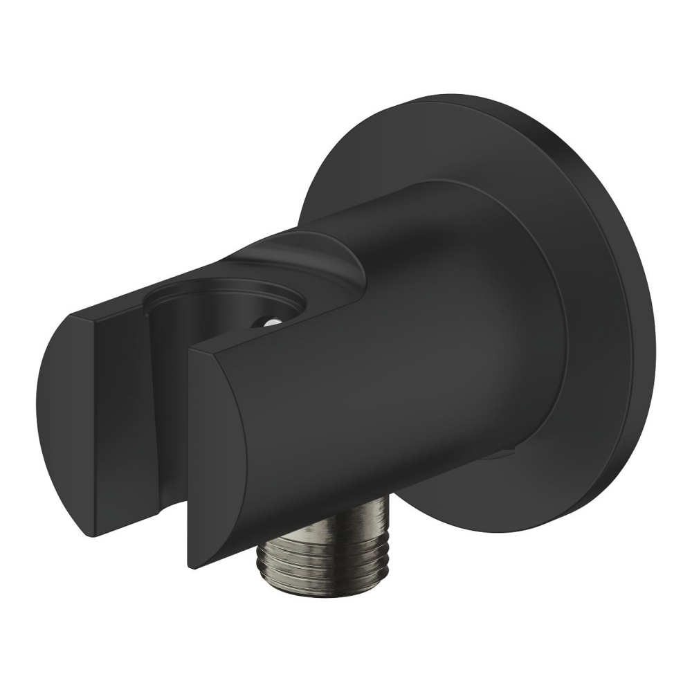 Cot de iesire Grohe Tempesta, 1/2", cu suport para dus integrat, negru [3]