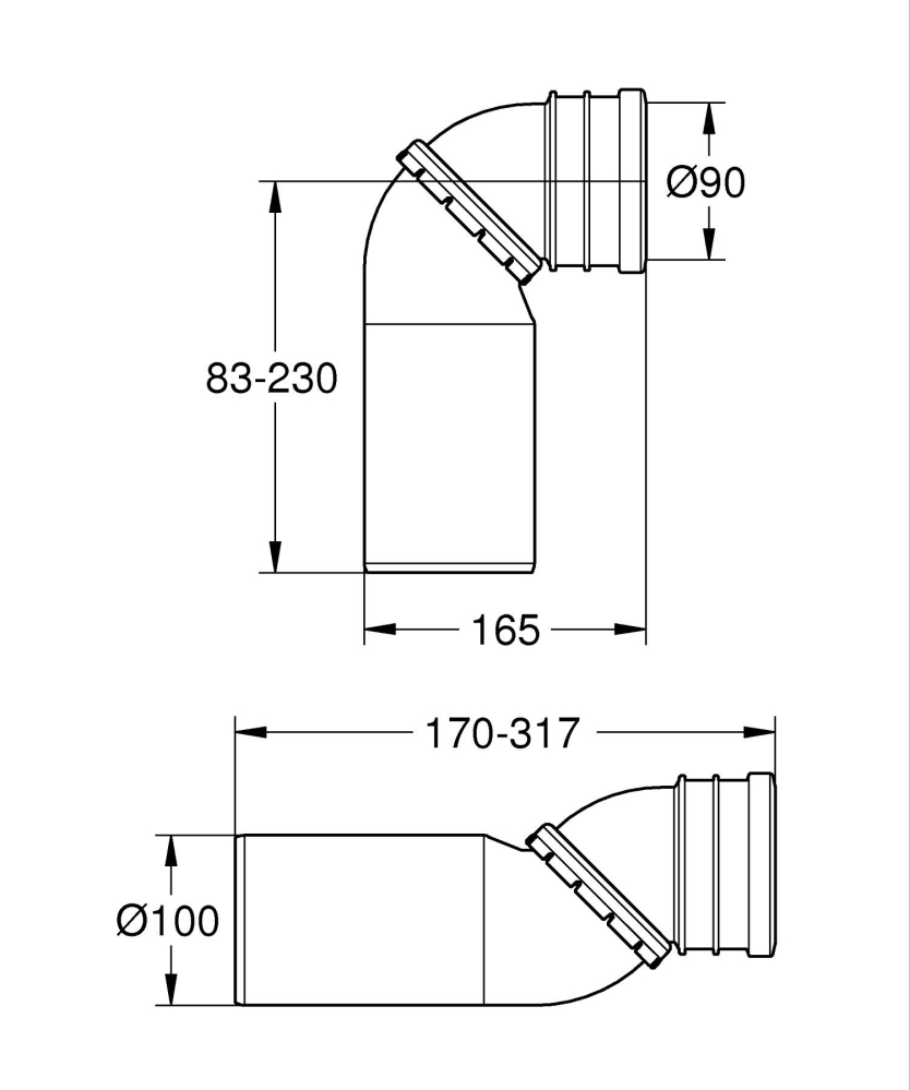 Cot de iesire rezervor WC Grohe Rapid SL waste elbow [3]