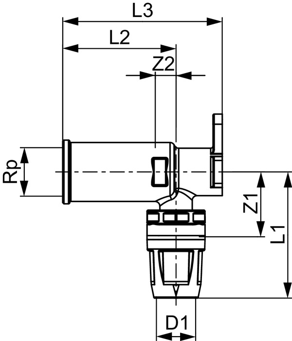 Cot cu talpa lung TECElogo-Push din PPSU/alama standard Ø 16x 1/2"FI [3]