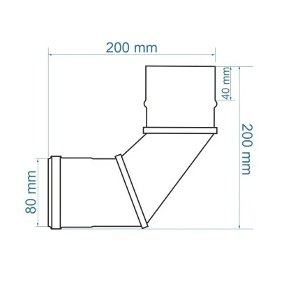Cot 90 grade din otel neizolat Termax D80 pentru racord cos de fum [2]