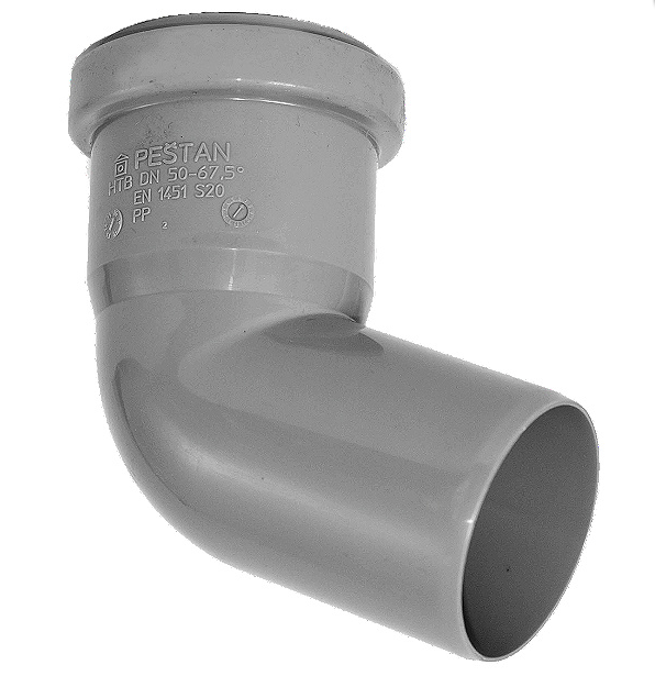Cot PP gri 45° DN 32 Pestan [1]