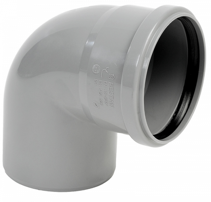 Cot PP gri 90° DN 40 Pestan [1]