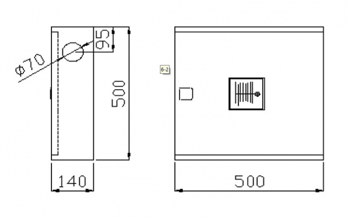 Cutie hidrant INOX, 500x500x140 mm, cu usa de sticla, complet echipata, Auras LT C52 [2]