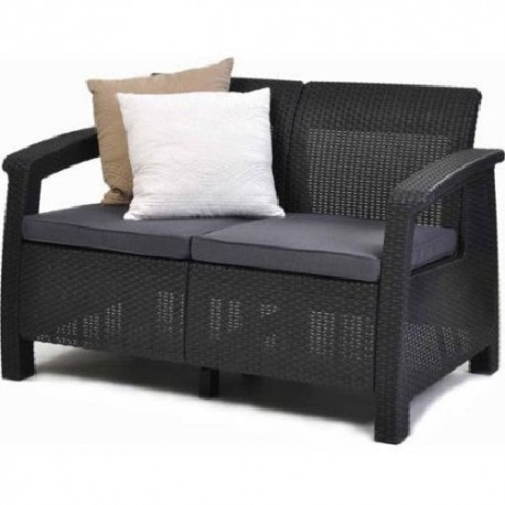 Canapea de gradina, gri, 2 locuri, Curver Corfu Love Seat [5]