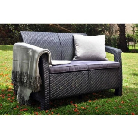 Canapea de gradina, gri, 2 locuri, Curver Corfu Love Seat [9]