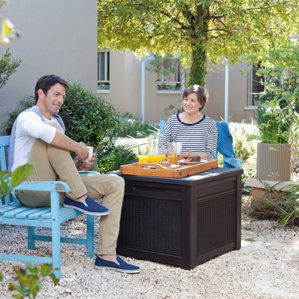 Cutie pentru depozitare tip scaun, maro, 208 L, Keter Cube [2]