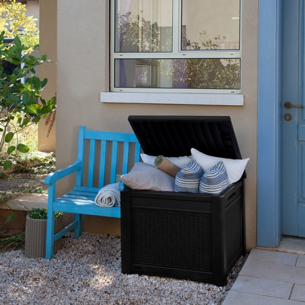 Cutie pentru depozitare tip scaun, maro, 208 L, Keter Cube [3]