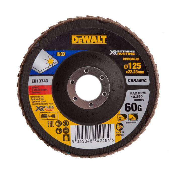 Disc lamelar XR pentru polizare inox 125x22.23mm 60gr DeWALT - DT99584 [1]