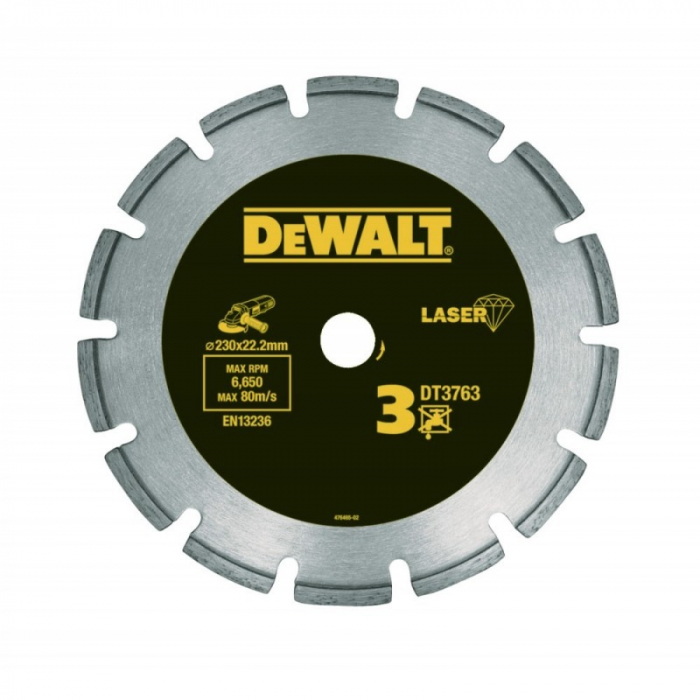 Disc diamantat DeWALT DT3763, taiere materiale dure & Granit 230 x 22.2 [2]
