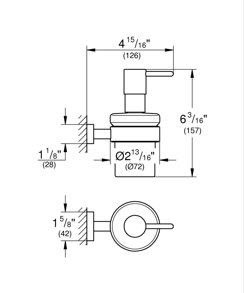 Dozator sapun baie Grohe Start 160 ml, fara suport, compatibil cu 41195 si 41098, crom [3]