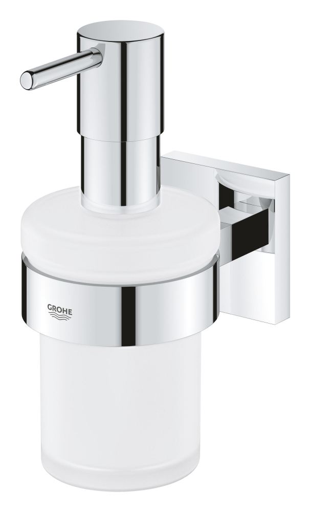 Dozator sapun Grohe Start Cube cu suport, montare pe perete, fixare ascunsa, crom [2]