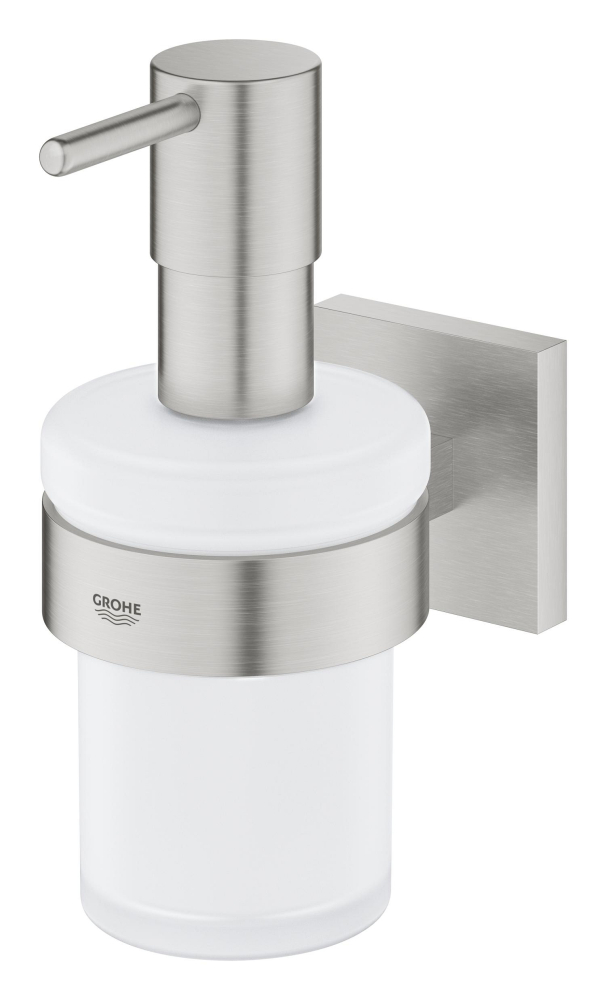 Dozator sapun Grohe Start Cube cu suport, montare pe perete, fixare ascunsa, crom mat [2]