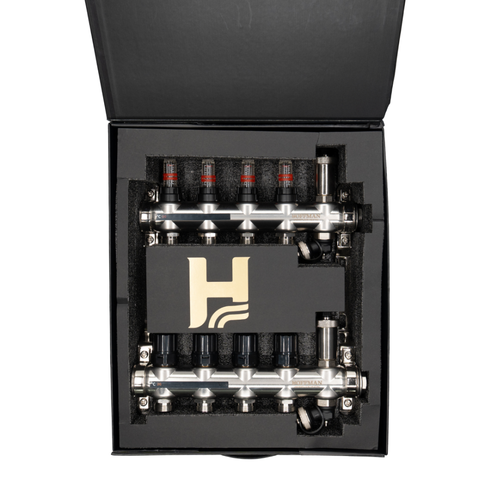 Distribuitor cu debitmetru Hoffman pentru incalzire in pardoseala 4 circuite 1" x 3/4" [2]