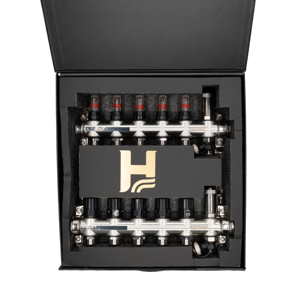 Distribuitor cu debitmetru Hoffman pentru incalzire in pardoseala 5 circuite 1" x 3/4" [2]