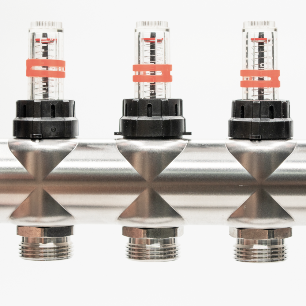 Distribuitor cu debitmetru Hoffman pentru incalzire in pardoseala 9 circuite 1" x 3/4" [5]