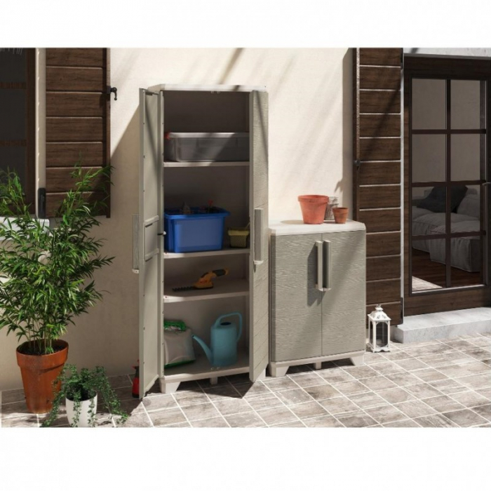 Dulap inalt bej Keter Wood Grain 68x39x182 cm [2]
