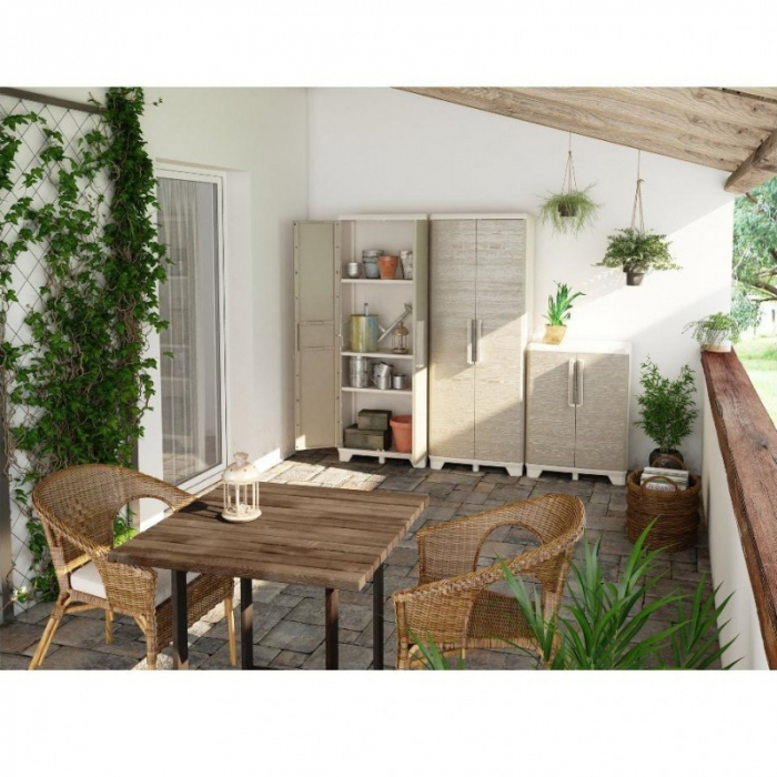 Dulap inalt bej Keter Wood Grain 68x39x182 cm [3]