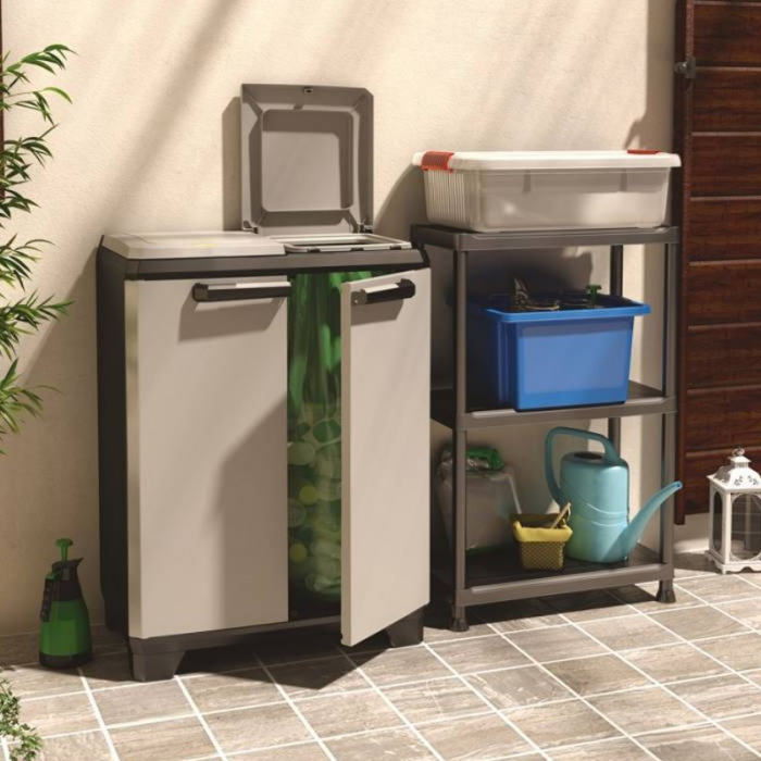 Dulap 2 usi pentru reciclare gri Keter Split Basic 68x39x85 cm [3]