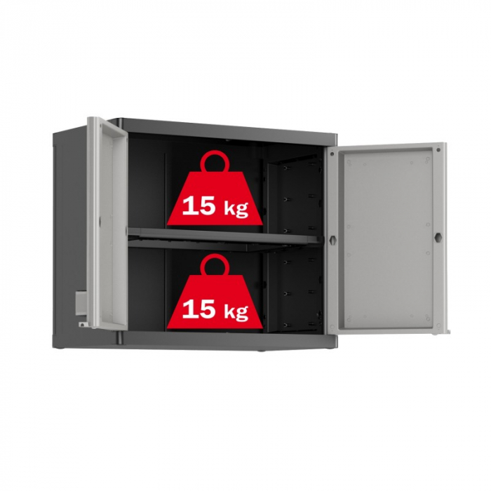 Dulap de perete 1 polita gri Keter Logico 65x39x56.5cm [4]