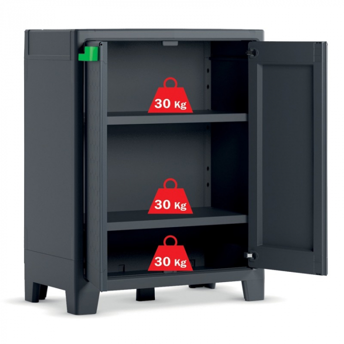 Dulap 2 polite graphite Keter Low Moby 80x44x100 cm [4]