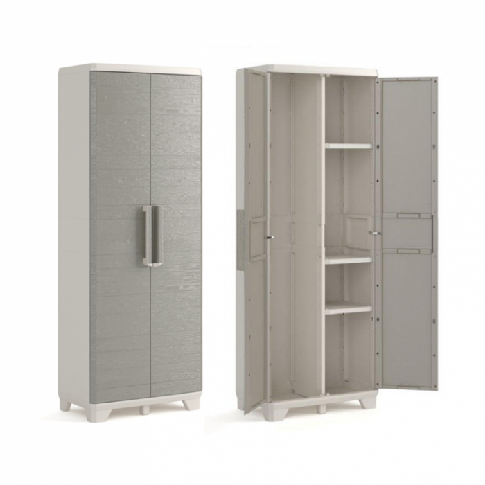 Dulap inalt bej Keter Wood Grain Utility 68x39x182 cm [2]