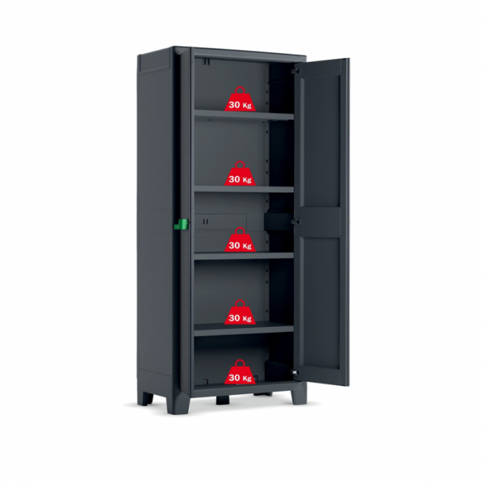 Dulap 4 polite graphite Keter High Moby 80x44x182 cm [3]