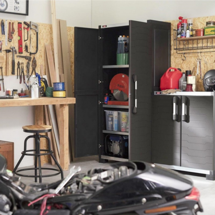 Dulap inalt negru Keter XL Garage 89x54x188 cm [6]