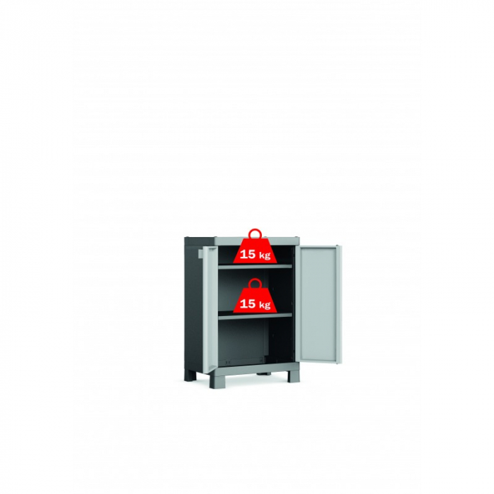Dulap 2 polite gri Keter Low Logico 65x45x97cm [3]