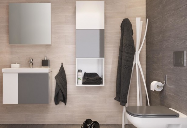 Dulap pentru lavoar montat, cu oglinda,  A=15 x H=60 x L=60 cm., Cersanit Easy/Colour [2]