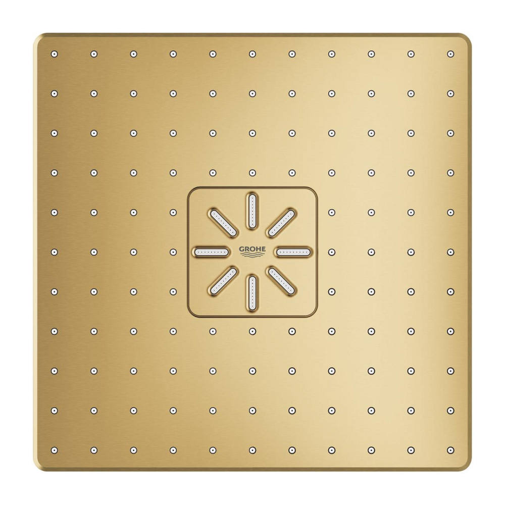Dus fix cu brat 430 mm Grohe Rainshower SmartActive 310 palarie de dus set, patrata, 2 jeturi, montare pe perete, auriu mat [3]