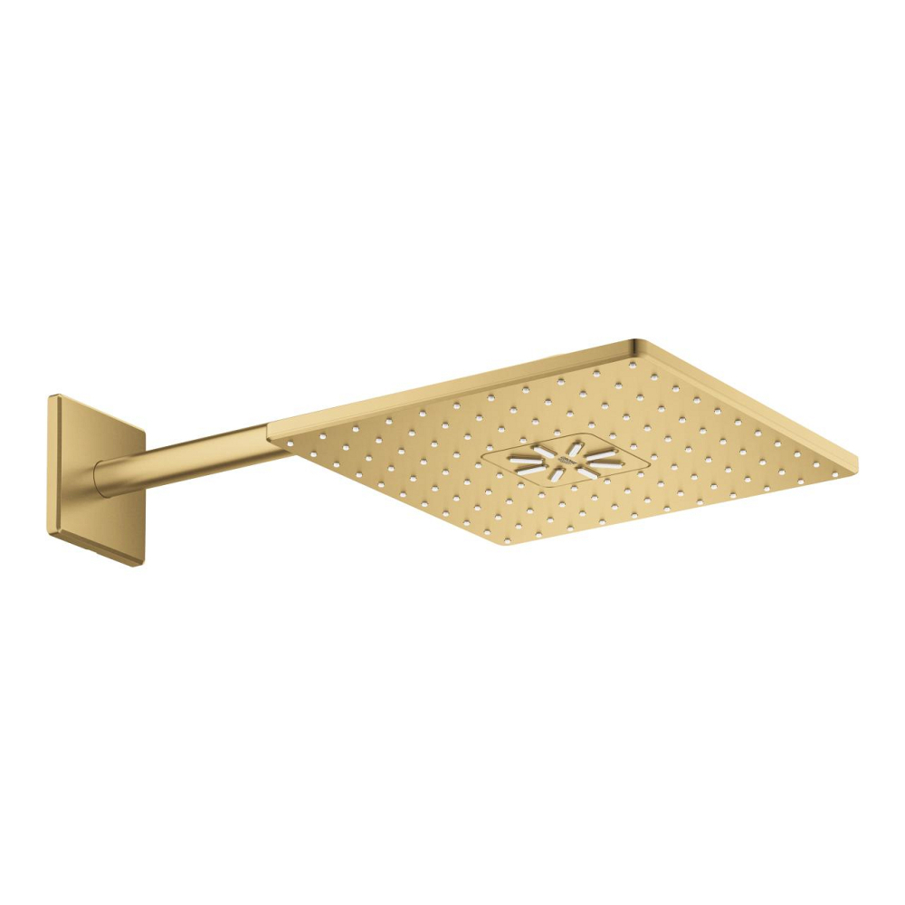 Dus fix cu brat 430 mm Grohe Rainshower SmartActive 310 palarie de dus set, patrata, 2 jeturi, montare pe perete, auriu mat [2]