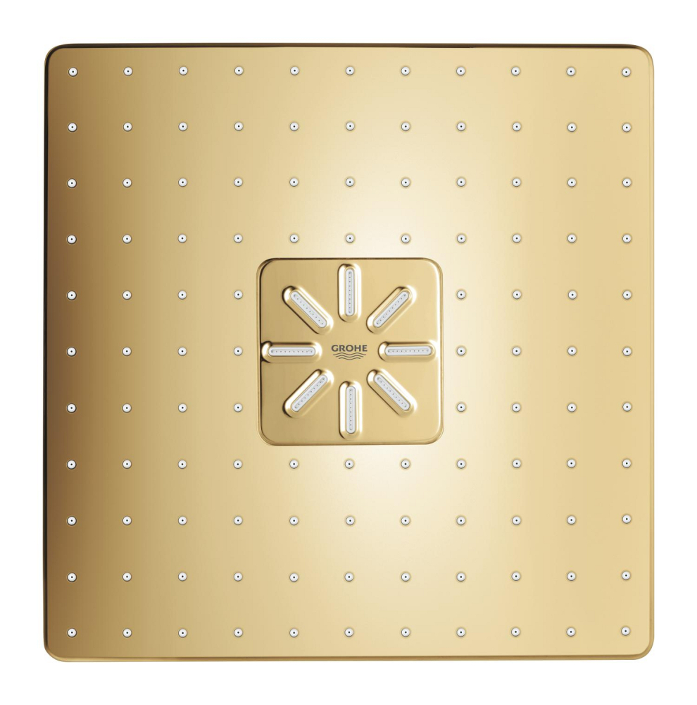 Dus fix cu brat 430 mm Grohe Rainshower SmartActive 310 palarie de dus set, patrata, 2 jeturi, montare pe perete, auriu lucios [5]