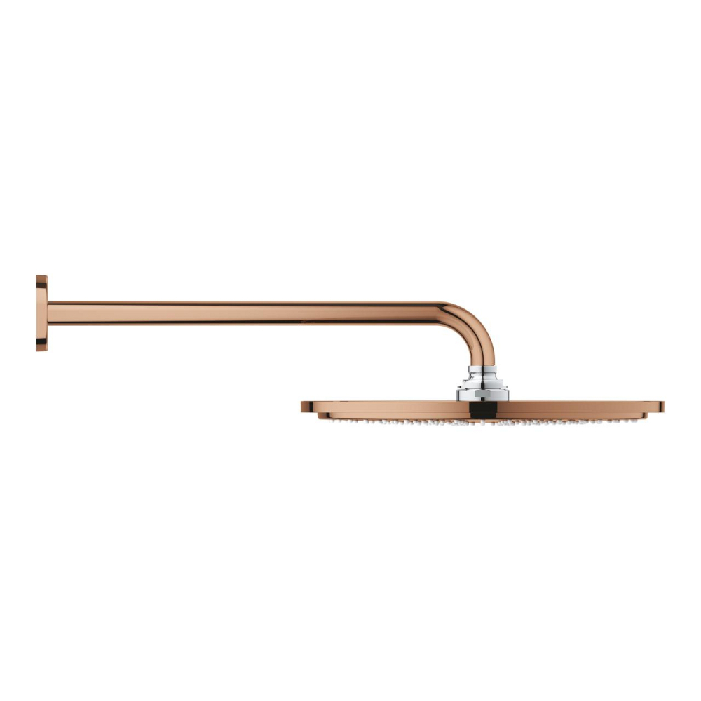 Dus fix Grohe Rainshower Cosmopolitan 310 palarie de dus set 9, 5 l, rotunda, montare pe perete, cu brat, sistem anti-calcar, limitator debit, 1 jet, cupru lucios [3]