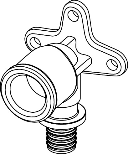 Cot cu talpa TECEflex din bronz Ø 20 x 1/2" FI [2]
