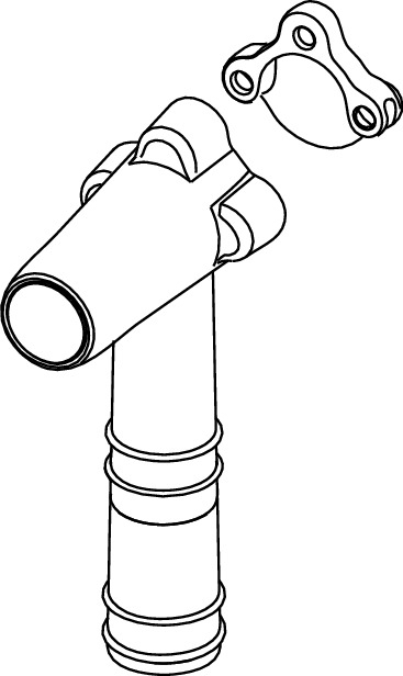 Element izolare fonica TECEflex pentru cot lung cu talpa 1/2" [2]